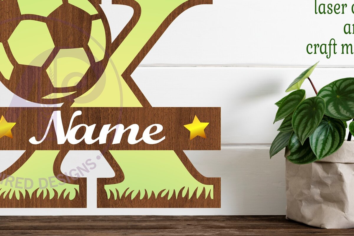 Intra απο ξύλο plywood  Χρώμα wenge 3mm-4mm πάχος - Μονόγραμμα ποδοσφαίρου ή ποδοσφαίρου Χ γράμμα Δίασταση 30x20 cm INTRAFABR-110320343