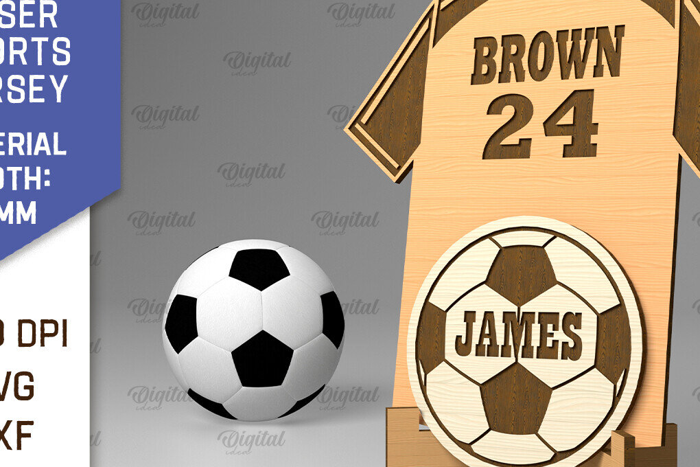 Intra απο ξύλο plywood  Χρώμα wenge 3mm-4mm πάχος - Ποδοσφαιριστής αθλητική φανέλα σημάδι Δίασταση 30x20 cm INTRAFABR-110320363