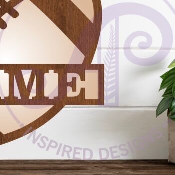 Intra απο ξύλο plywood  Χρώμα wenge 3mm-4mm πάχος - Ποδόσφαιρο/Μπάλα ράγκμπι Σήμα ονόματος Laser Δίασταση 30x20 cm INTRAFABR-110320372 - Image 1