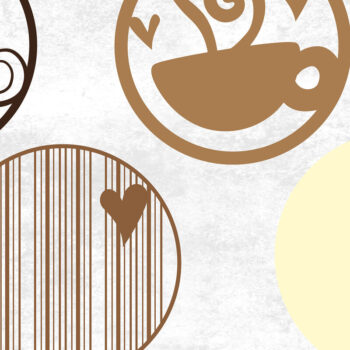 Intra απο ξύλο plywood  Χρώμα wenge 3mm-4mm πάχος - Για την αγάπη του καφέ Δίασταση 6x6 cm INTRAFABR-110322100 - Image 2