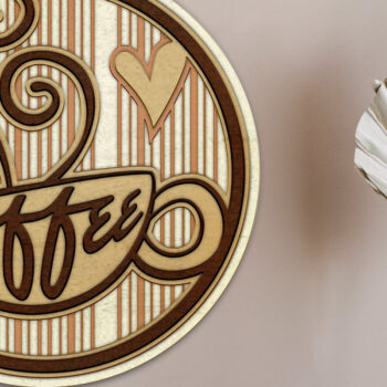 Intra απο ξύλο plywood  Χρώμα wenge 3mm-4mm πάχος - Για την αγάπη του καφέ Δίασταση 6x6 cm INTRAFABR-110322100 - Image 4