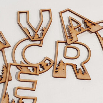 Intra απο ξύλο plywood  Χρώμα wenge 3mm-4mm πάχος - Δασική ΑΛΦΑΒΗΤΑ Τέχνη τοίχου Δίασταση 30x20 cm INTRAFABR-110322120 - Image 3