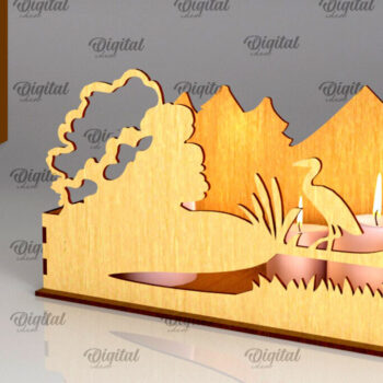 Intra απο ξύλο plywood Χρώμα wenge 3mm-4mm πάχος - Forest Animal Candle Box Δίασταση 30x20 cm INTRAFABR-110322132 - Image 1