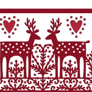 Intra απο ξύλο plywood  Χρώμα wenge 3mm-4mm πάχος - περικοπής Winter Card Forest Deer Δίασταση 7x5 cm INTRAFABR-110320320