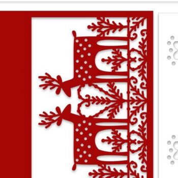 Intra απο ξύλο plywood Χρώμα wenge 3mm-4mm πάχος - περικοπής Winter Card Forest Deer Δίασταση 7x5 cm INTRAFABR-110320320 - Image 2