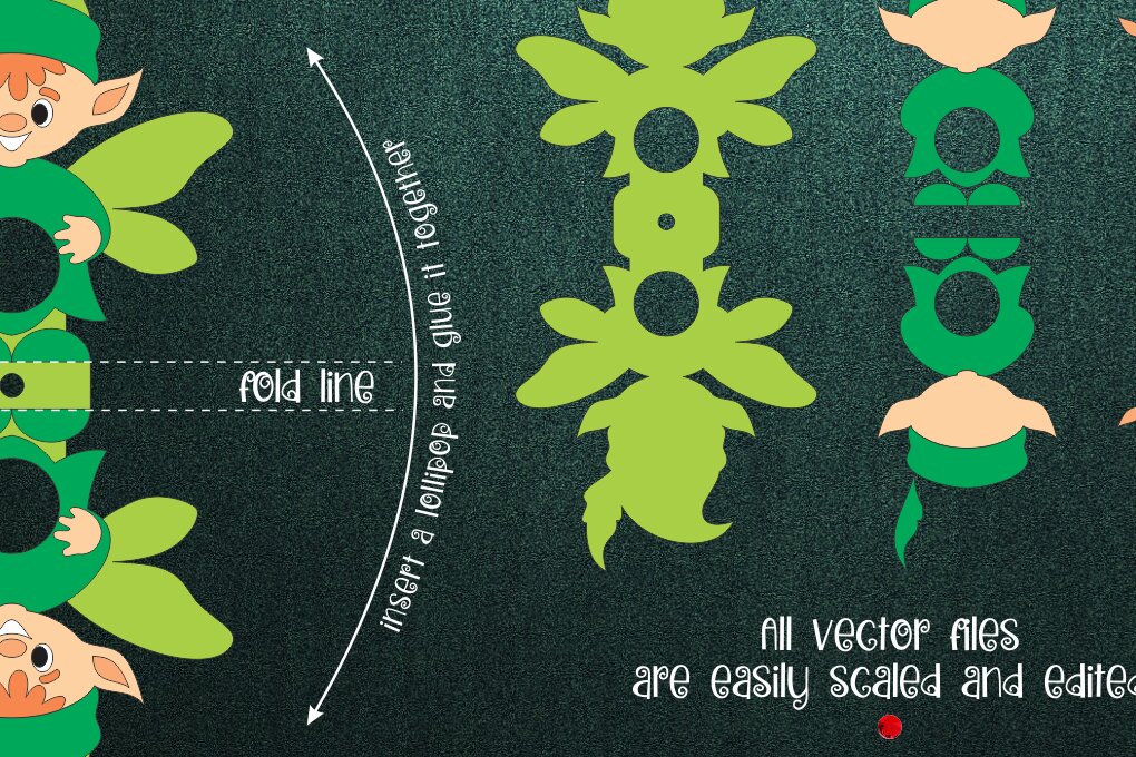 Intra απο ξύλο plywood  Χρώμα wenge 3mm-4mm πάχος - Πρότυπο θήκης Lollipop Forest Elf Δίασταση 30x20 cm INTRAFABR-110320304