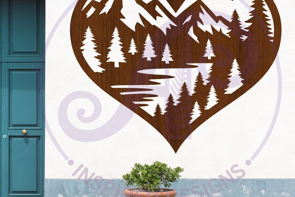 Intra απο ξύλο plywood  Χρώμα wenge 3mm-4mm πάχος - Πινακίδα τοίχου Forest Heart, Δίασταση 20x20 cm INTRAFABR-73057458