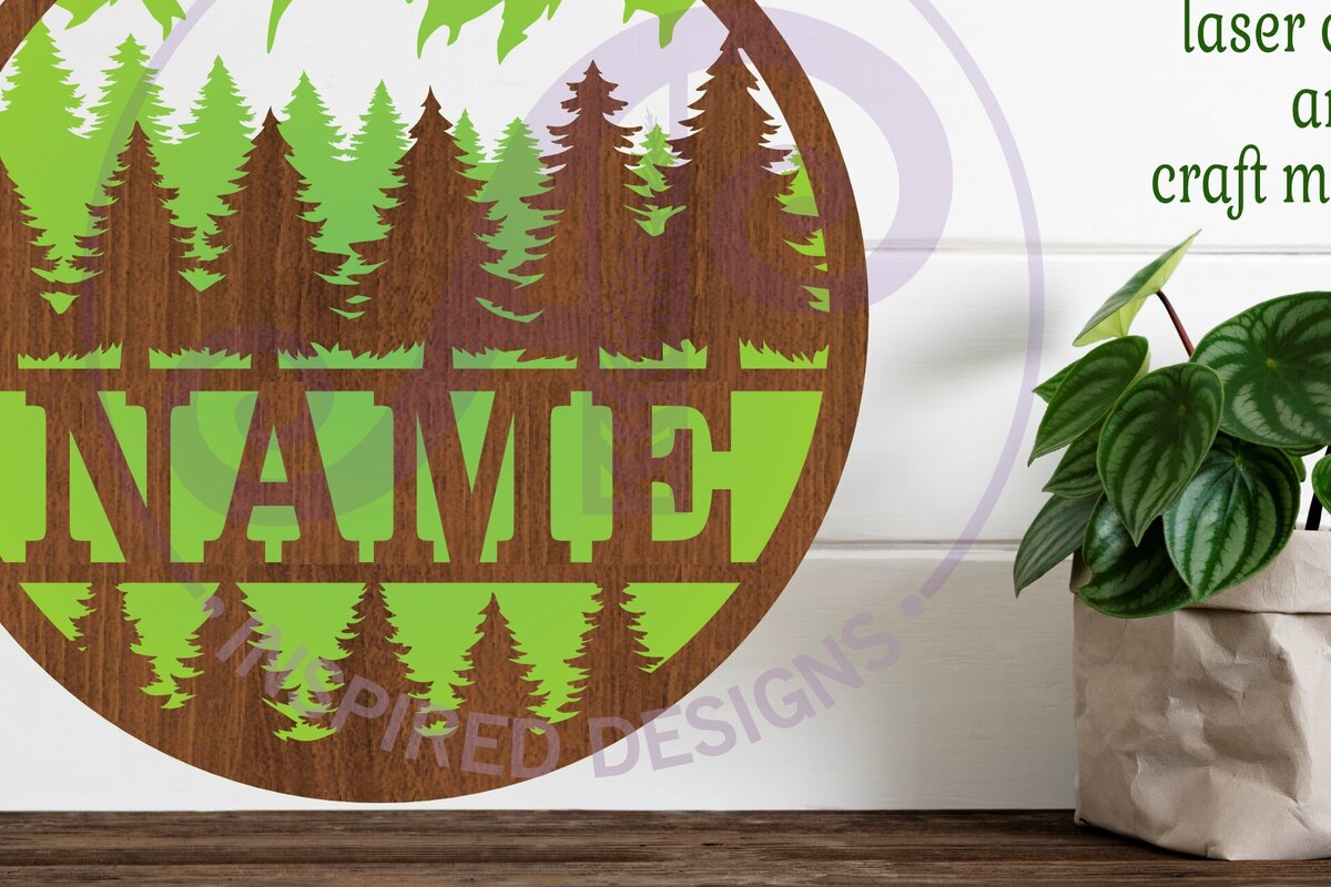 Intra απο ξύλο plywood  Χρώμα wenge 3mm-4mm πάχος - Πρότυπο κοπής λέιζερ Sin Name Forest Δίασταση 30x20 cm INTRAFABR-83009375