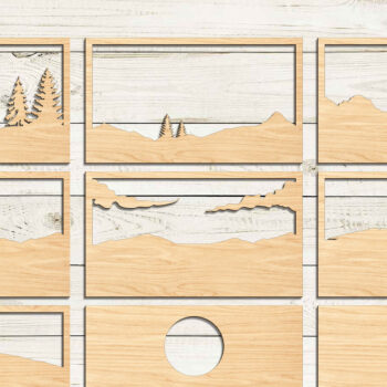 Intra απο ξύλο plywood  Χρώμα wenge 3mm-4mm πάχος - με λέιζερ Forest Scene Δίασταση 20x20 cm INTRAFABR-83010676 - Image 2