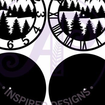 Intra απο ξύλο plywood  Χρώμα wenge 3mm-4mm πάχος - με λέιζερ Forest Wall Clock, Δίασταση 30x20 cm INTRAFABR-105548131 - Image 4