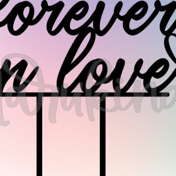 Intra απο ξύλο plywood  Χρώμα wenge 3mm-4mm πάχος - FOREVER in LOVE CAKE TOPPER Δίασταση 20x20 cm INTRAFABR-105617967 - Image 2