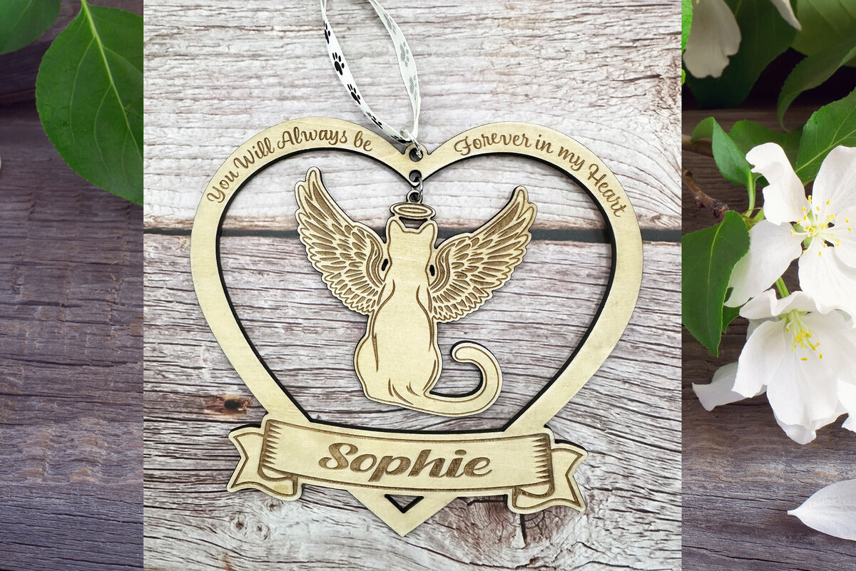 Intra απο ξύλο plywood  Χρώμα wenge 3mm-4mm πάχος - Forever in My Heart Cat Memorial Δίασταση 20x20 cm INTRAFABR-83010166