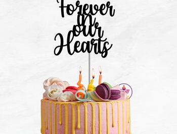 Intra απο ξύλο plywood  Χρώμα wenge 3mm-4mm πάχος - Topper Cake Forever in Our Hearts Δίασταση 20x20 cm INTRAFABR-20455612 - Image 1