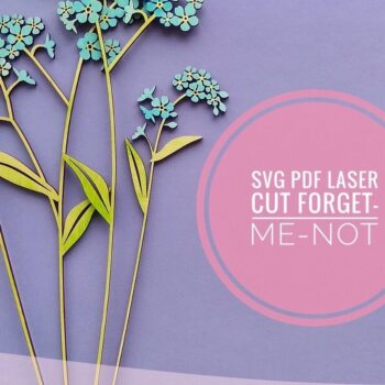 Intra απο ξύλο plywood  Χρώμα wenge 3mm-4mm πάχος - Forget Me Not Flower Δίασταση 20x20 cm INTRAFABR-105142244 - Image 1