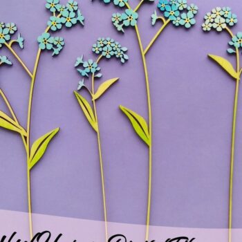 Intra απο ξύλο plywood  Χρώμα wenge 3mm-4mm πάχος - Forget Me Not Flower Δίασταση 20x20 cm INTRAFABR-105142244 - Image 3