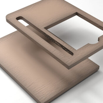 Intra απο ξύλο plywood  Χρώμα wenge 3mm-4mm πάχος - Ξεχάστε το στολίδι Holder Note Pad Δίασταση 3x3 cm INTRAFABR-105142046 - Image 3