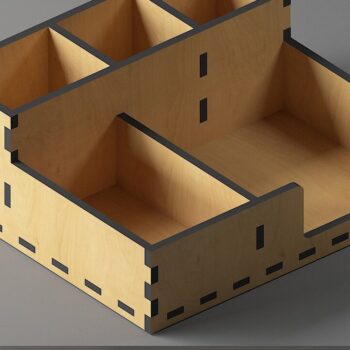 Intra απο ξύλο plywood  Χρώμα wenge 3mm-4mm πάχος - Θήκη για πιρούνι και χαρτοπετσέτα / Κουτί αλατοπίπερου Δίασταση 30x20 cm INTRAFABR-105142111 - Image 4