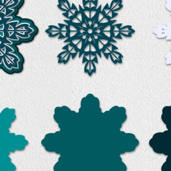 Intra απο ξύλο plywood Χρώμα wenge 3mm-4mm πάχος - Τέσσερις πολυστρωματικές νιφάδες χιονιού Δίασταση 4167x4167 cm INTRAFABR-47554636 - Image 2