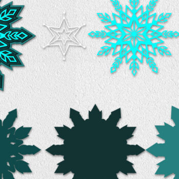 Intra απο ξύλο plywood Χρώμα wenge 3mm-4mm πάχος - Τέσσερις πολυστρωματικές νιφάδες χιονιού Δίασταση 4167x4167 cm INTRAFABR-47554636 - Image 3