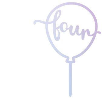 Intra απο ξύλο plywood  Χρώμα wenge 3mm-4mm πάχος - Τέταρτα γενέθλια Balloon Cake Tooper Δίασταση 20x20 cm INTRAFABR-105494791 - Image 1