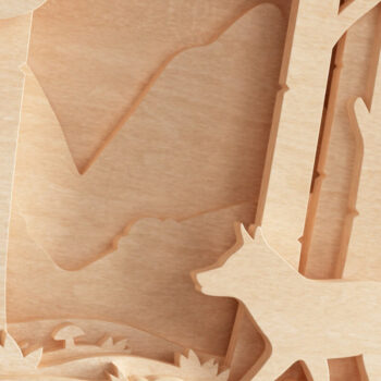 Intra απο ξύλο plywood  Χρώμα wenge 3mm-4mm πάχος - αποκοπής 3D Layered Fox Δίασταση 20x25 cm INTRAFABR-102113396 - Image 6