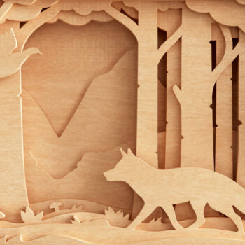 Intra απο ξύλο plywood  Χρώμα wenge 3mm-4mm πάχος - αποκοπής 3D Layered Fox Δίασταση 20x25 cm INTRAFABR-102113396 - Image 7