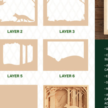 Intra απο ξύλο plywood  Χρώμα wenge 3mm-4mm πάχος - αποκοπής 3D Layered Fox Δίασταση 20x25 cm INTRAFABR-102113396 - Image 11