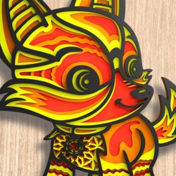 Intra απο ξύλο plywood Χρώμα wenge 3mm-4mm πάχος - λέιζερ πολλαπλών επιπέδων Fox 3D Δίασταση 8x7 cm INTRAFABR-102113412 - Image 2