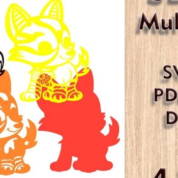 Intra απο ξύλο plywood Χρώμα wenge 3mm-4mm πάχος - λέιζερ πολλαπλών επιπέδων Fox 3D Δίασταση 8x7 cm INTRAFABR-102113412 - Image 3