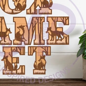 Intra απο ξύλο plywood  Χρώμα wenge 3mm-4mm πάχος - Fox and Forest Letters Alphabet Set X 54 Δίασταση 30x20 cm INTRAFABR-102113599 - Image 1