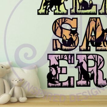 Intra απο ξύλο plywood  Χρώμα wenge 3mm-4mm πάχος - Fox and Forest Letters Alphabet Set X 54 Δίασταση 30x20 cm INTRAFABR-102113599 - Image 2