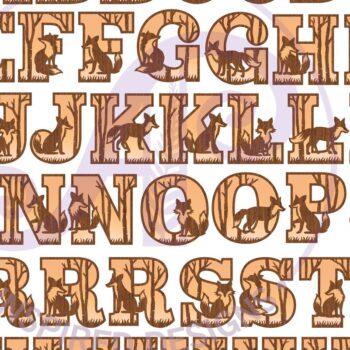 Intra απο ξύλο plywood  Χρώμα wenge 3mm-4mm πάχος - Fox and Forest Letters Alphabet Set X 54 Δίασταση 30x20 cm INTRAFABR-102113599 - Image 4