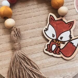 Intra απο ξύλο plywood  Χρώμα wenge 3mm-4mm πάχος - αποκοπής ετικετών με χάντρες Fox Garland Δίασταση 30x20 cm INTRAFABR-102113186