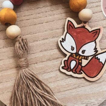 Intra απο ξύλο plywood  Χρώμα wenge 3mm-4mm πάχος - αποκοπής ετικετών με χάντρες Fox Garland Δίασταση 30x20 cm INTRAFABR-102113186 - Image 1