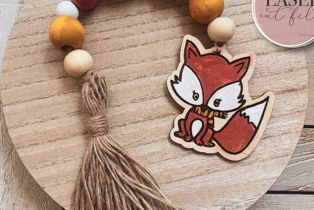 Intra απο ξύλο plywood  Χρώμα wenge 3mm-4mm πάχος - αποκοπής ετικετών με χάντρες Fox Garland Δίασταση 30x20 cm INTRAFABR-102113186