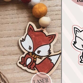 Intra απο ξύλο plywood  Χρώμα wenge 3mm-4mm πάχος - αποκοπής ετικετών με χάντρες Fox Garland Δίασταση 30x20 cm INTRAFABR-102113186 - Image 4