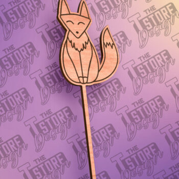 Intra απο ξύλο plywood  Χρώμα wenge 3mm-4mm πάχος - Fox Cake Topper Σχέδιο Δίασταση 30x20 cm INTRAFABR-102113205 - Image 1