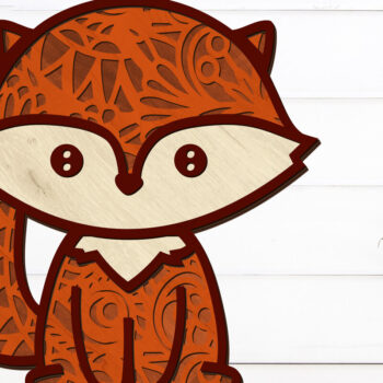 Intra απο ξύλο plywood  Χρώμα wenge 3mm-4mm πάχος - Διακοσμητικό πρότυπο κοπής λέιζερ FOX Δίασταση 14x8 cm INTRAFABR-102113320 - Image 2