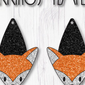 Intra απο ξύλο plywood  Χρώμα wenge 3mm-4mm πάχος - Πρότυπο σκουλαρίκια αλεπού Δίασταση 3x3 cm INTRAFABR-45792251