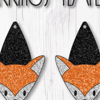 Intra απο ξύλο plywood Χρώμα wenge 3mm-4mm πάχος - Πρότυπο σκουλαρίκια αλεπού Δίασταση 3x3 cm INTRAFABR-45792251 - Image 1