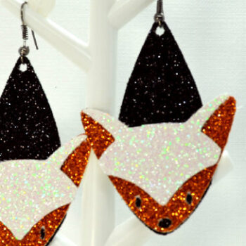 Intra απο ξύλο plywood Χρώμα wenge 3mm-4mm πάχος - Πρότυπο σκουλαρίκια αλεπού Δίασταση 3x3 cm INTRAFABR-45792251 - Image 2