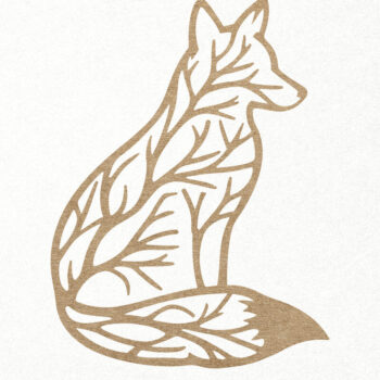 Intra απο ξύλο plywood  Χρώμα wenge 3mm-4mm πάχος - Fox Forest Tree Τέχνη τοίχου με Δίασταση 30x20 cm INTRAFABR-109816898 - Image 3