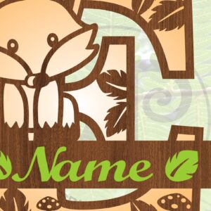 Intra απο ξύλο plywood  Χρώμα wenge 3mm-4mm πάχος - αποκοπής μονογράμματος Fox Letter E Δίασταση 30x20 cm INTRAFABR-111087323