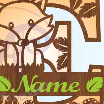 Intra απο ξύλο plywood  Χρώμα wenge 3mm-4mm πάχος - αποκοπής μονογράμματος Fox Letter E Δίασταση 30x20 cm INTRAFABR-111087323 - Image 3