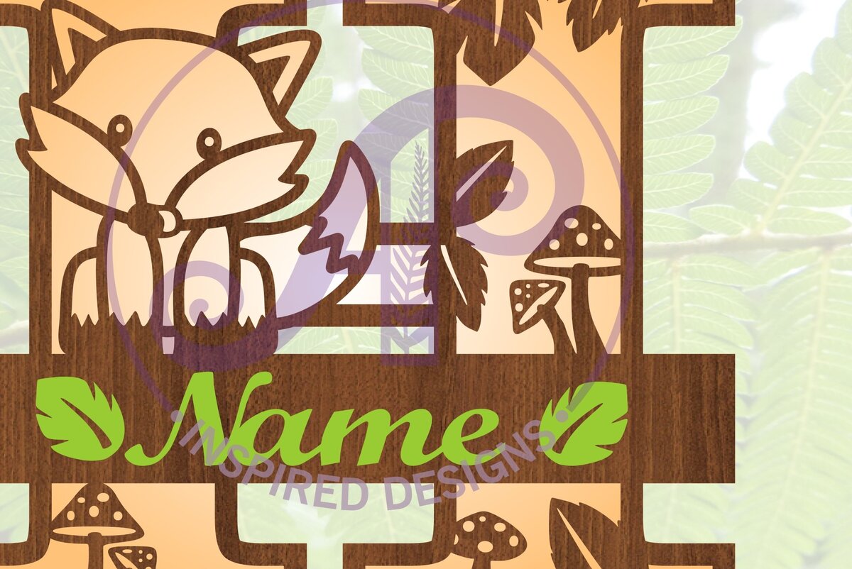 Intra απο ξύλο plywood  Χρώμα wenge 3mm-4mm πάχος - Fox Monogram Letter H Cut File Δίασταση 30x20 cm INTRAFABR-84290168