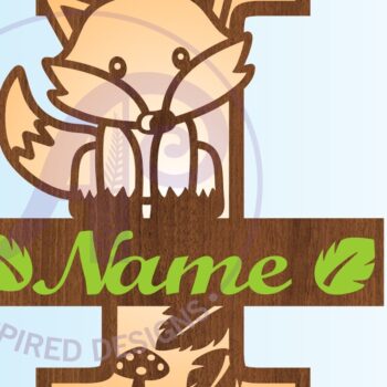 Intra απο ξύλο plywood  Χρώμα wenge 3mm-4mm πάχος - Fox Monogram Letter I Cut Δίασταση 30x20 cm INTRAFABR-83948478 - Image 3