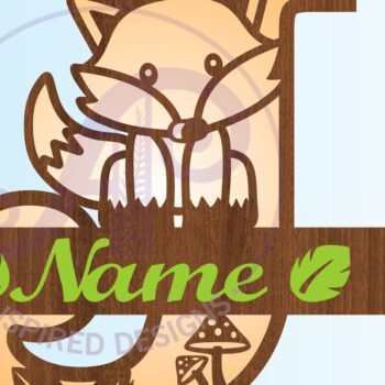 Intra απο ξύλο plywood  Χρώμα wenge 3mm-4mm πάχος - Fox Monogram Letter J Cut File Δίασταση 30x20 cm INTRAFABR-21471264 - Image 3