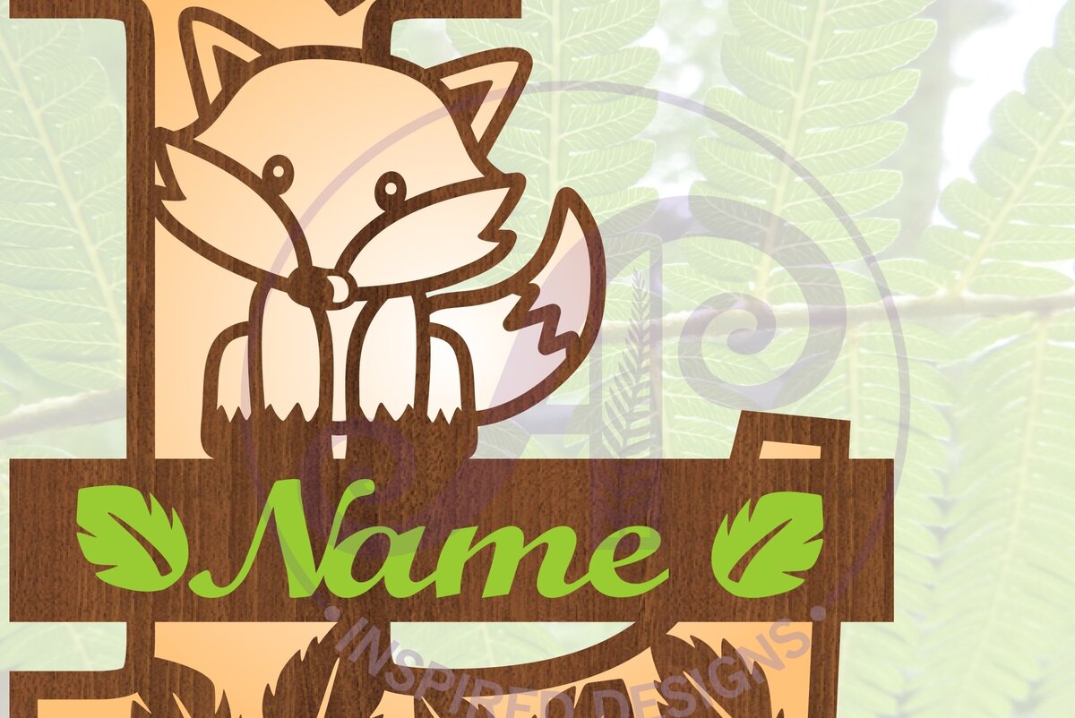 Intra απο ξύλο plywood  Χρώμα wenge 3mm-4mm πάχος - Fox Monogram Letter L Cut File Δίασταση 30x20 cm INTRAFABR-105135881