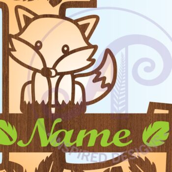 Intra απο ξύλο plywood  Χρώμα wenge 3mm-4mm πάχος - Fox Monogram Letter L Cut File Δίασταση 30x20 cm INTRAFABR-105135881 - Image 3