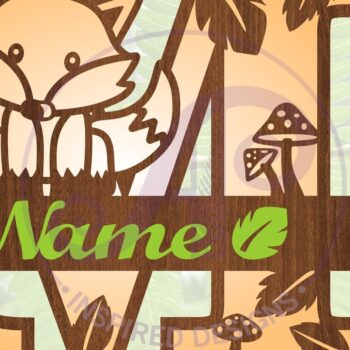 Intra απο ξύλο plywood Χρώμα wenge 3mm-4mm πάχος - Fox Monogram Letter M Cut File Δίασταση 30x20 cm INTRAFABR-105614711 - Image 1